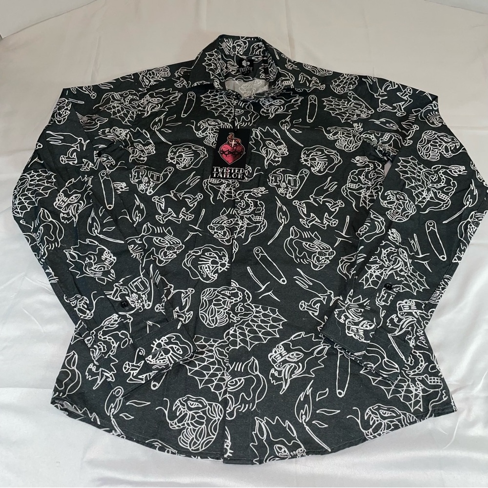Edgy Black and White‎ Graphic Men's Shirt